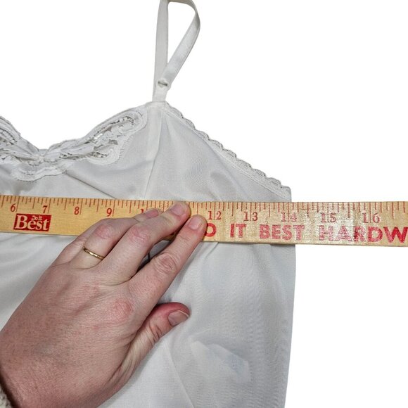Vintage Sears The Doesn't Slip Womens White Nylon Camisole Slip Size 34‎ Basic - Picture 7 of 8